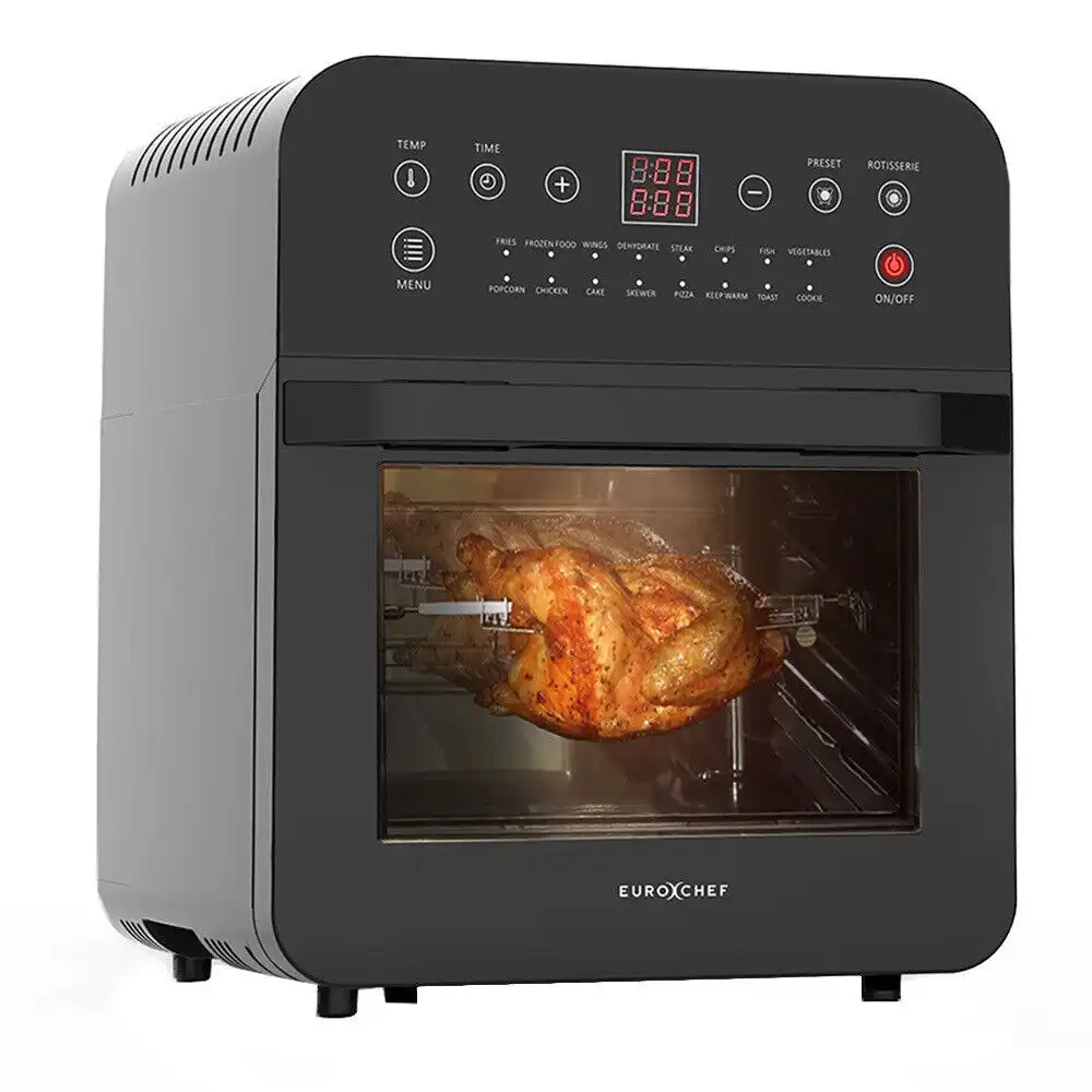 EUROCHEF 10L Electric Digital Air Fryer with Rotisserie, Rotating