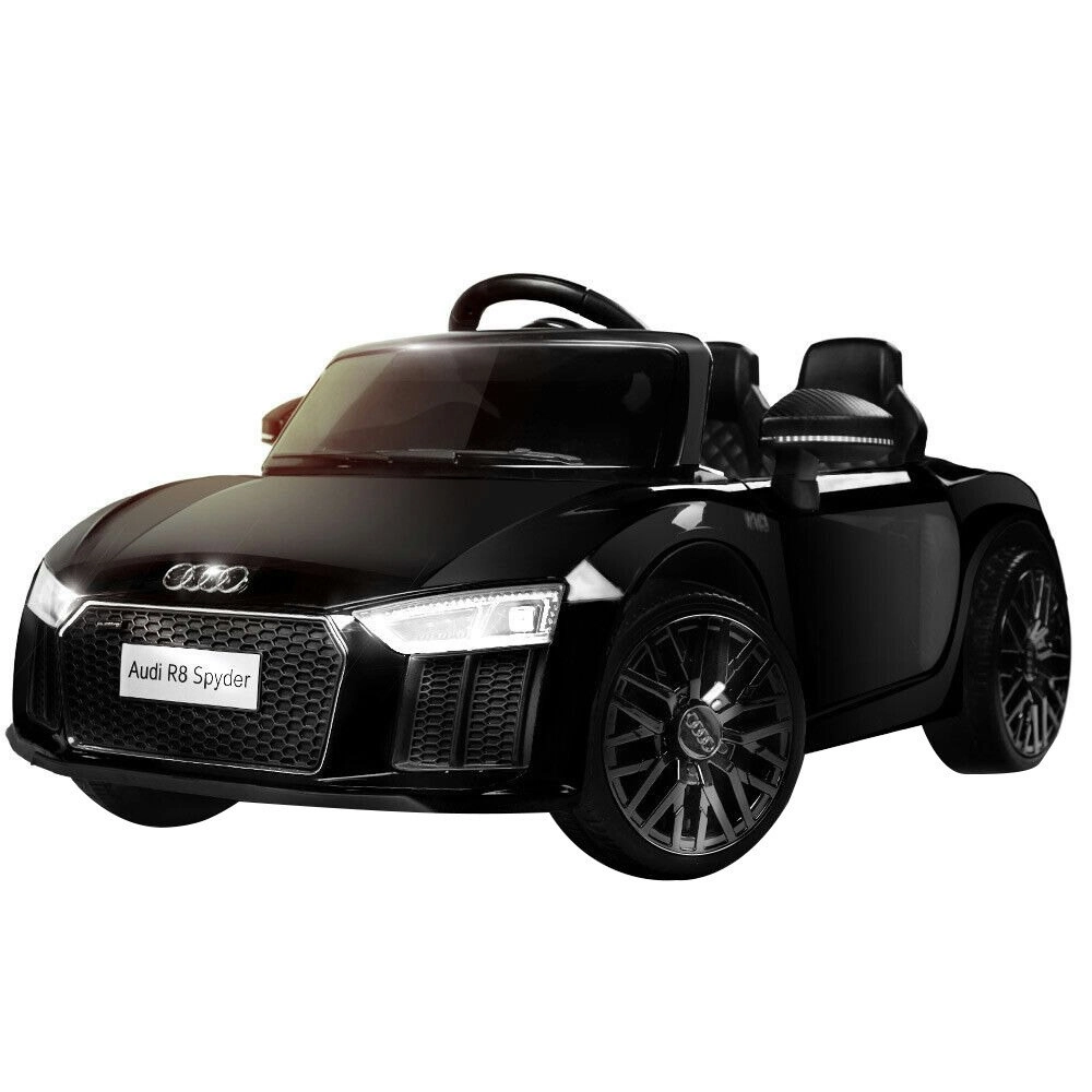 AUDI R8 SPYDER Licensed Electric Kids Ride On Car Battery Powered 12V, MP3 Player - Black