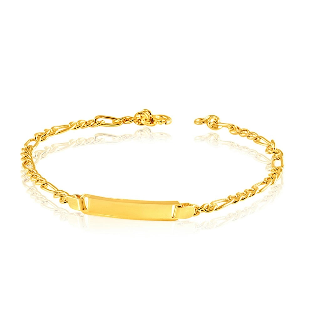 9ct Yellow Gold Silverfilled 19cm Figaro Bracelet 80Gauge