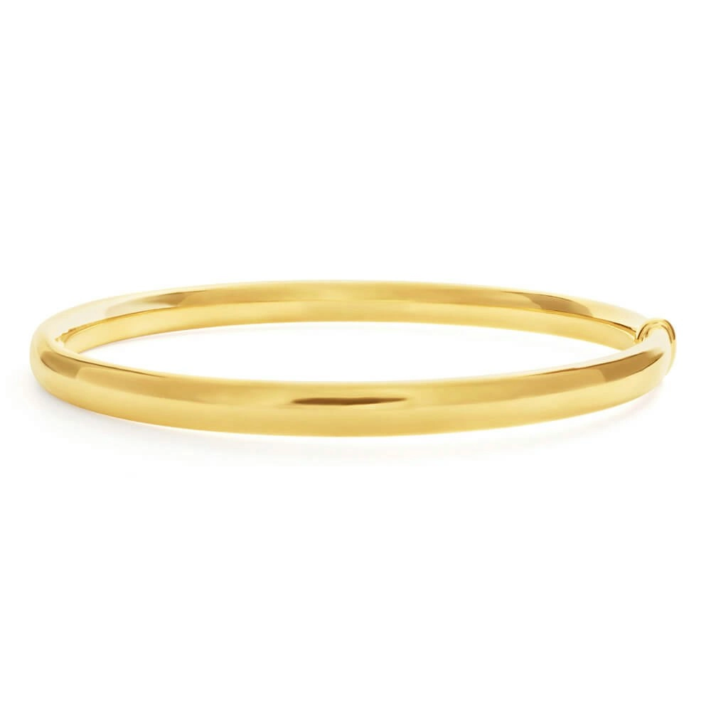 9ct Yellow Gold Silver Filled 6mm x 70mm Bangle