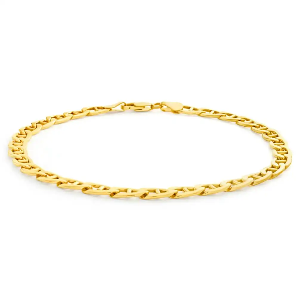 9ct Yellow Gold Alluring Silver Filled Anchor Bracelet