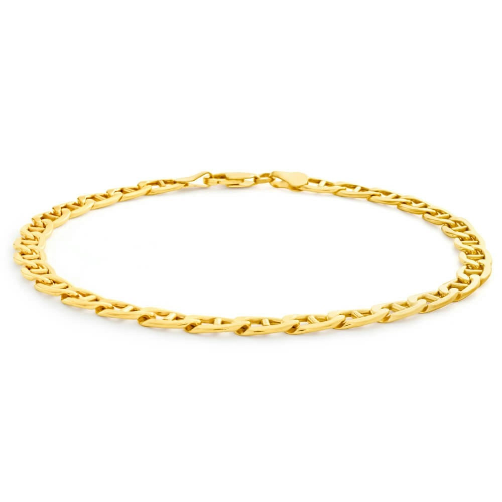 9ct Yellow Gold Alluring Silver Filled Anchor Bracelet