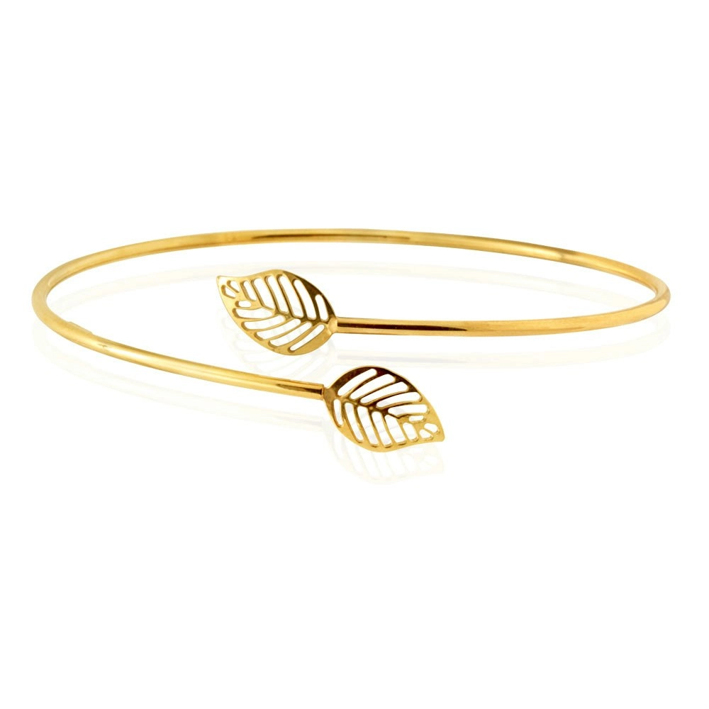 9ct Gold Silverfilled Leaf Bangle