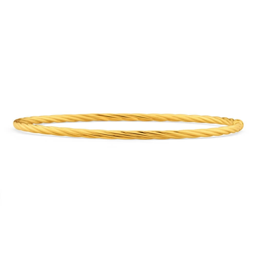 9ct Yellow Gold Silver Filled 65mm Bangle