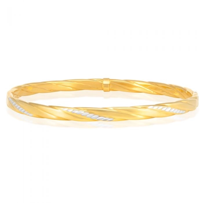 9ct Gold Filled Diamond Cut Bangle