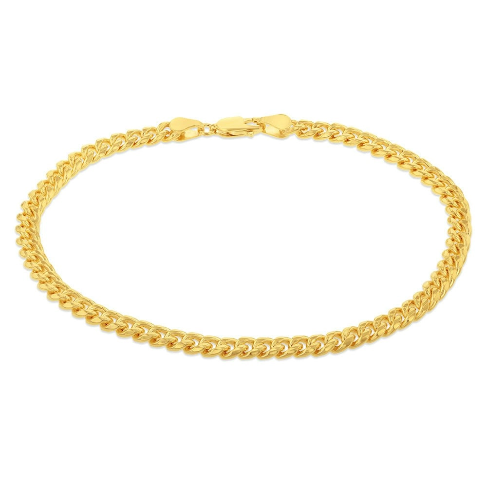 9ct Yellow Gold Silverfilled 120 Gauge 21cm Bracelet