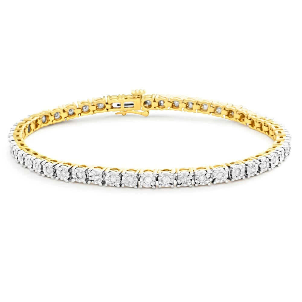 1 Carat Diamond Tennis Bracelet in 9ct Yellow Gold