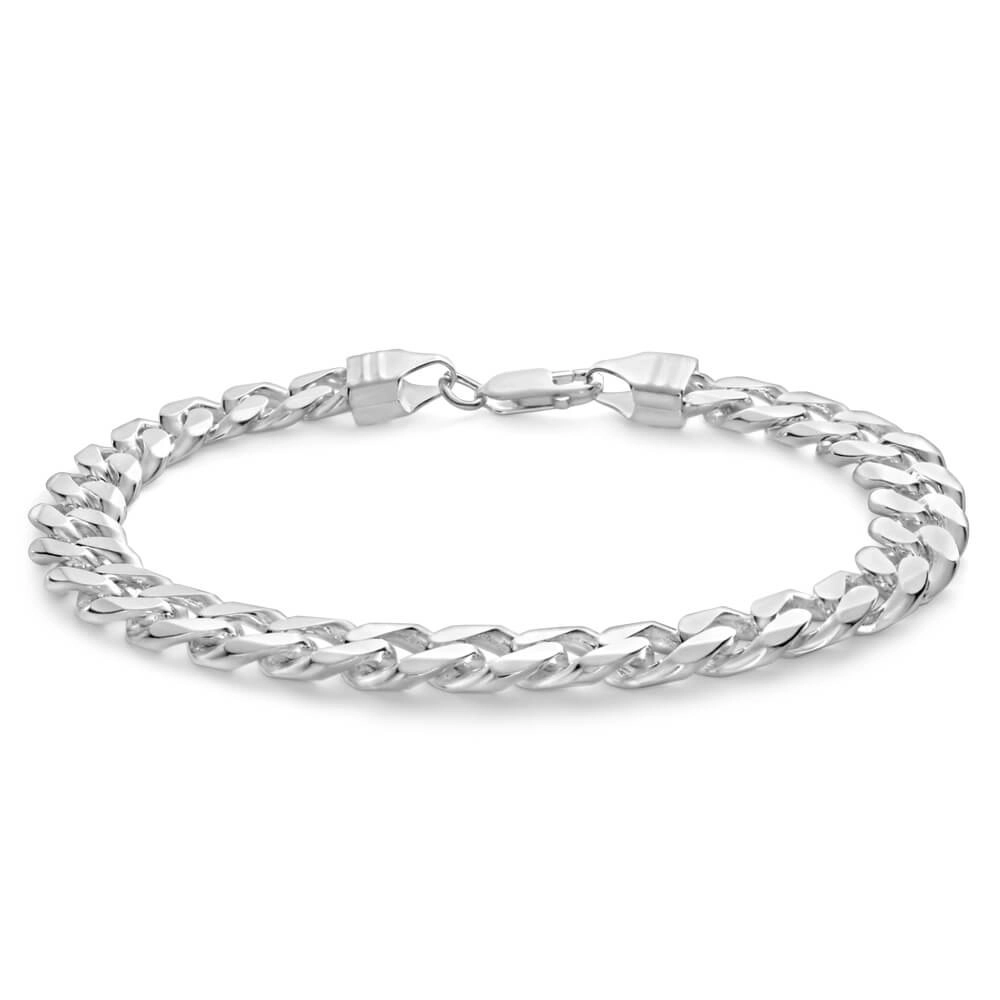 Sterling Silver Curb 210 Gauge Bracelet 23cm