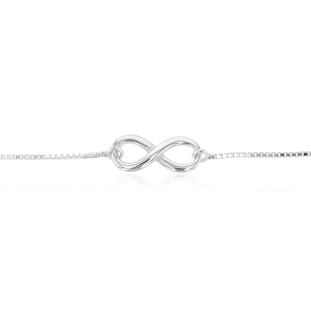 Sterling Silver Fancy Infinity Adjustable Bracelet