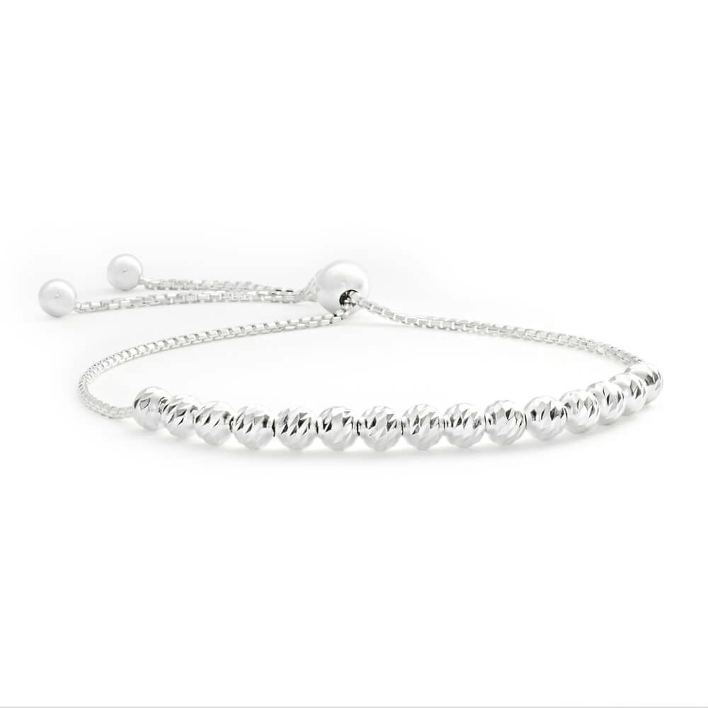 Sterling Silver Fancy Bead Bracelet