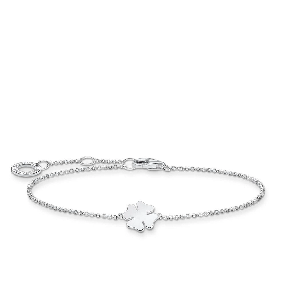 Sterling Silver Thomas Sabo Charm Club Clover Bracelet 16-19cm