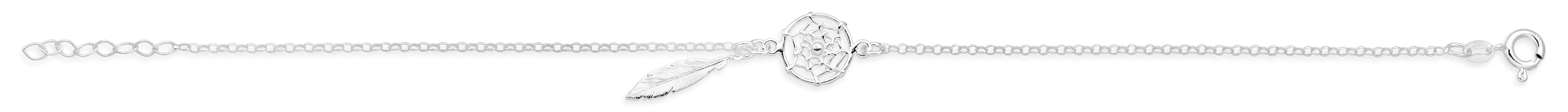 Sterling Silver 25cm Dream Catcher Anklet