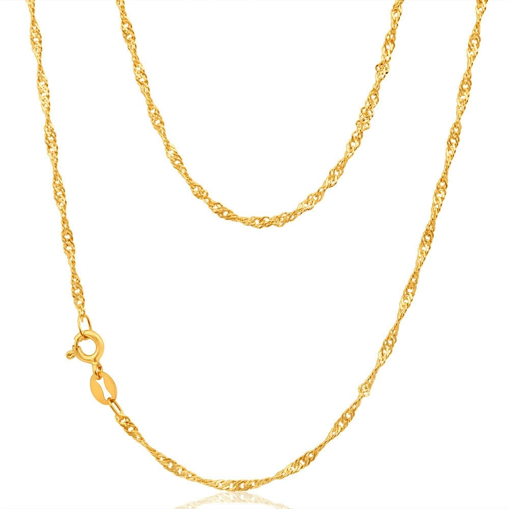 9ct Yellow Gold Singapore 45cm Chain 30 Gauge