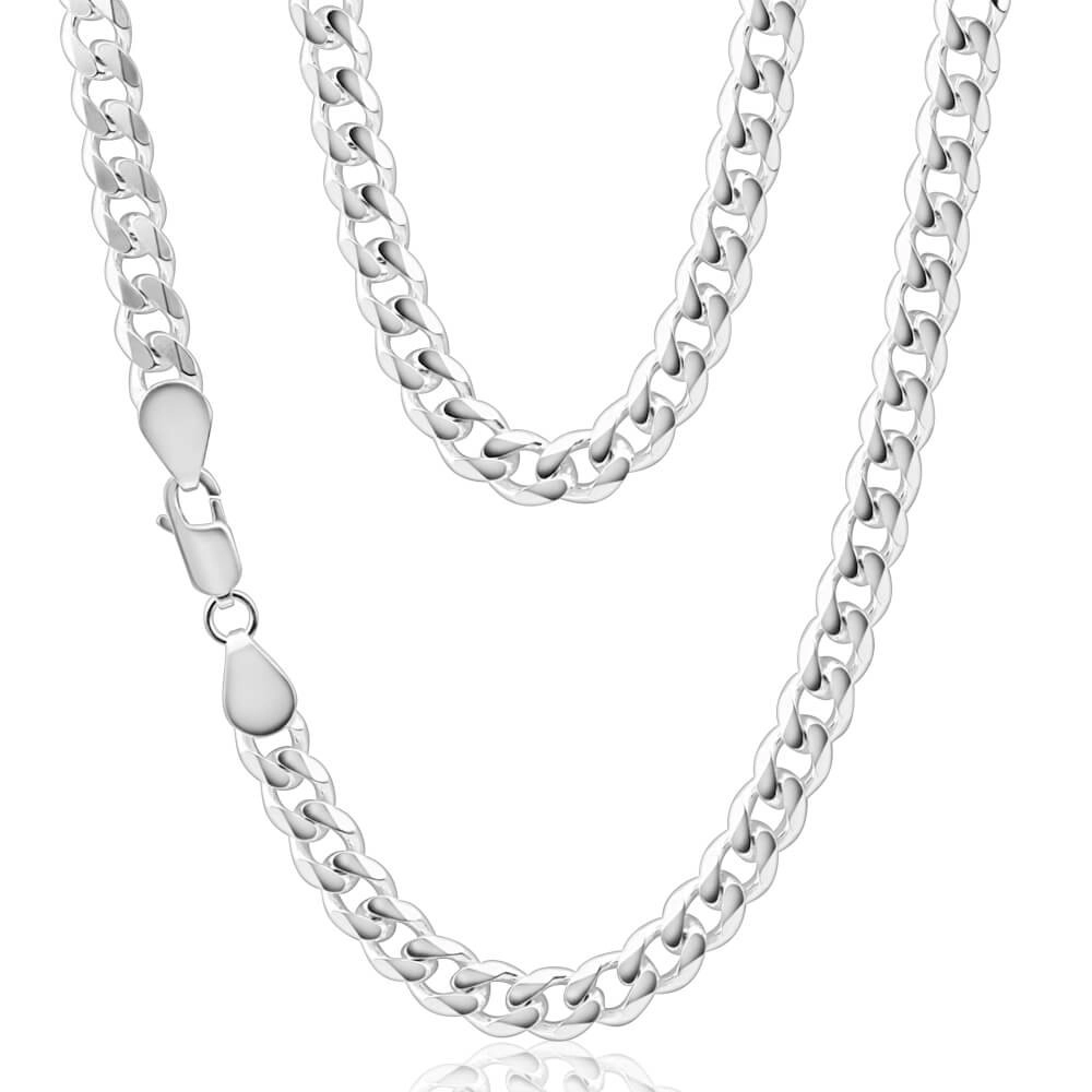 Sterling Silver 55cm 200 Gauge Bevelled Curb Chain