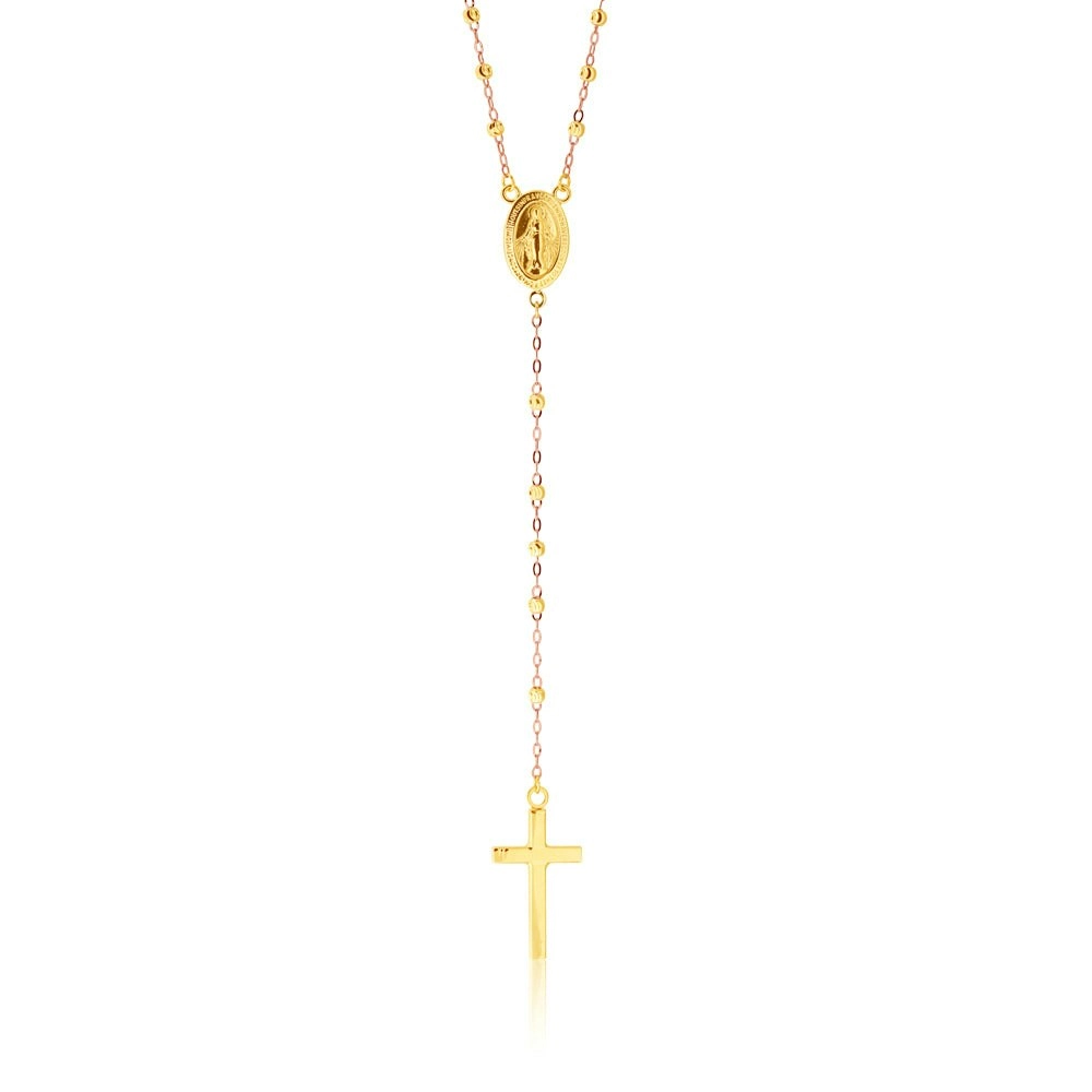 9ct Yellow Gold 45cm Rosary Cross Chain