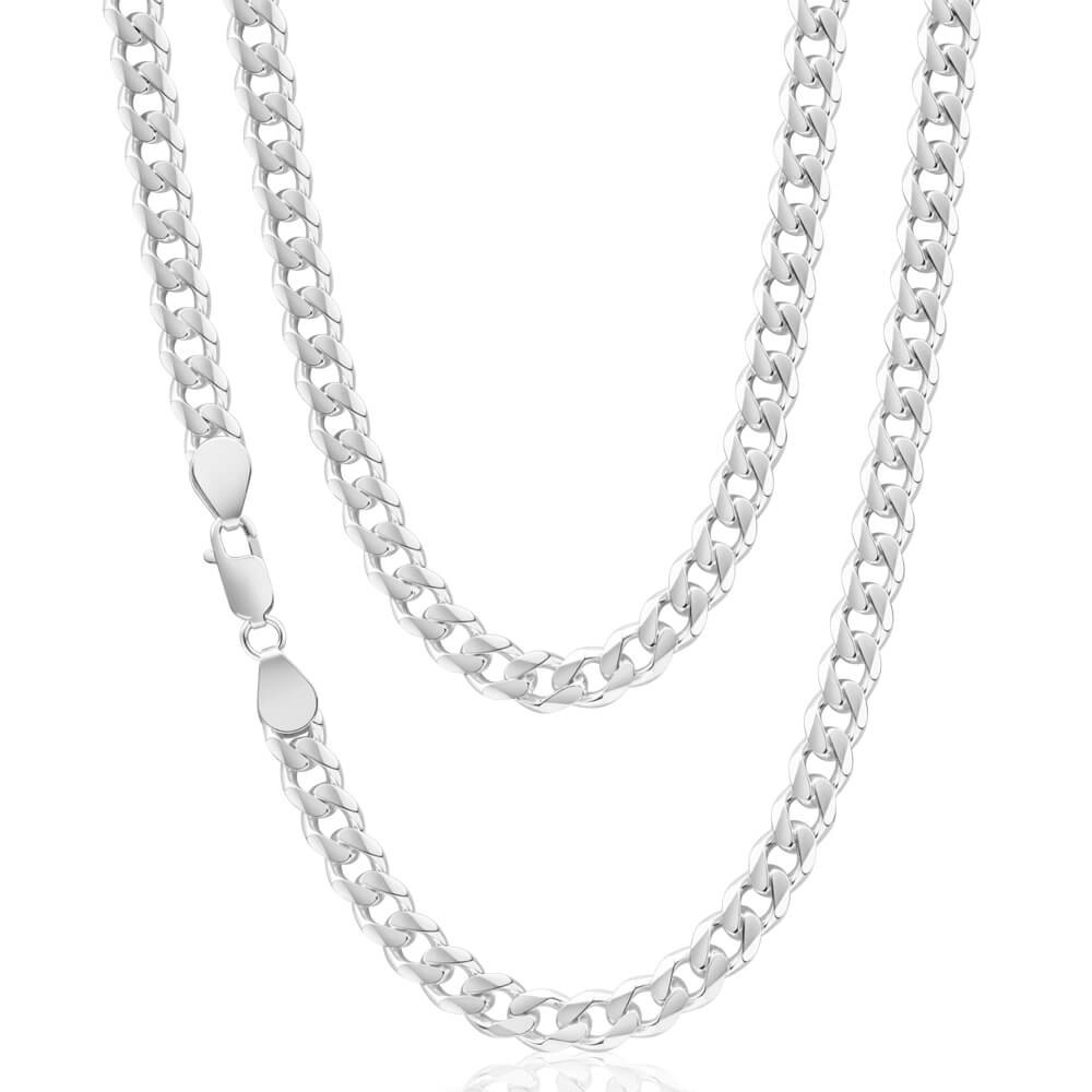 Sterling Silver 200 Gauge Diamond Cut 70cm Curb Chain