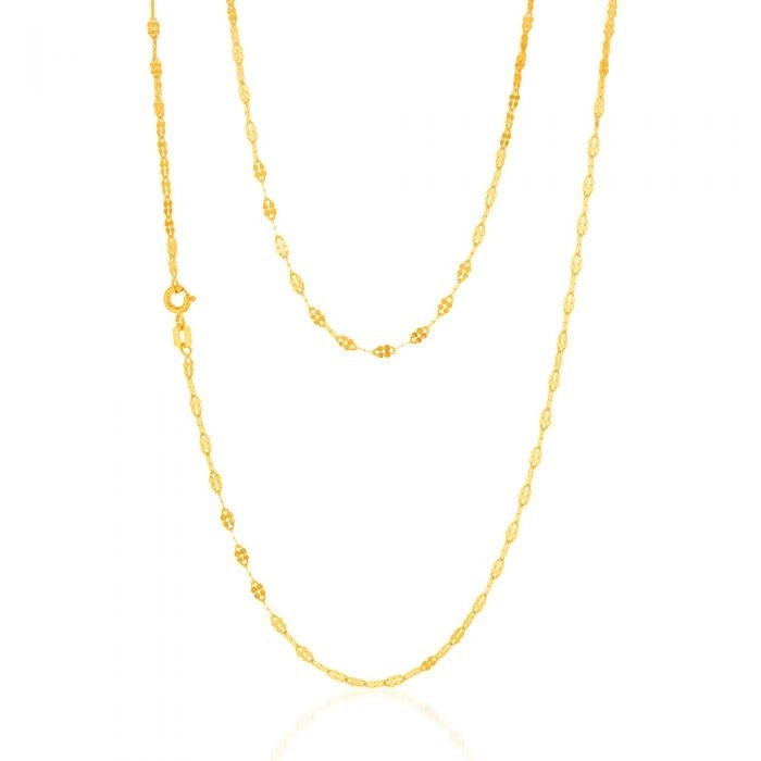 9ct Yellow Gold Silverfilled Fancy 40 Gauge 50cm Chain