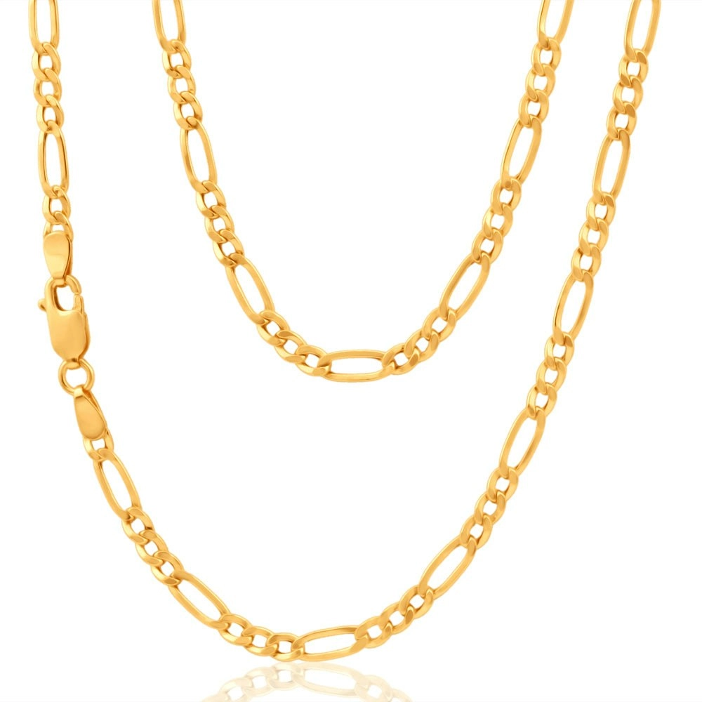 9ct Yellow Gold Figaro 45cm 80 Gauge Chain