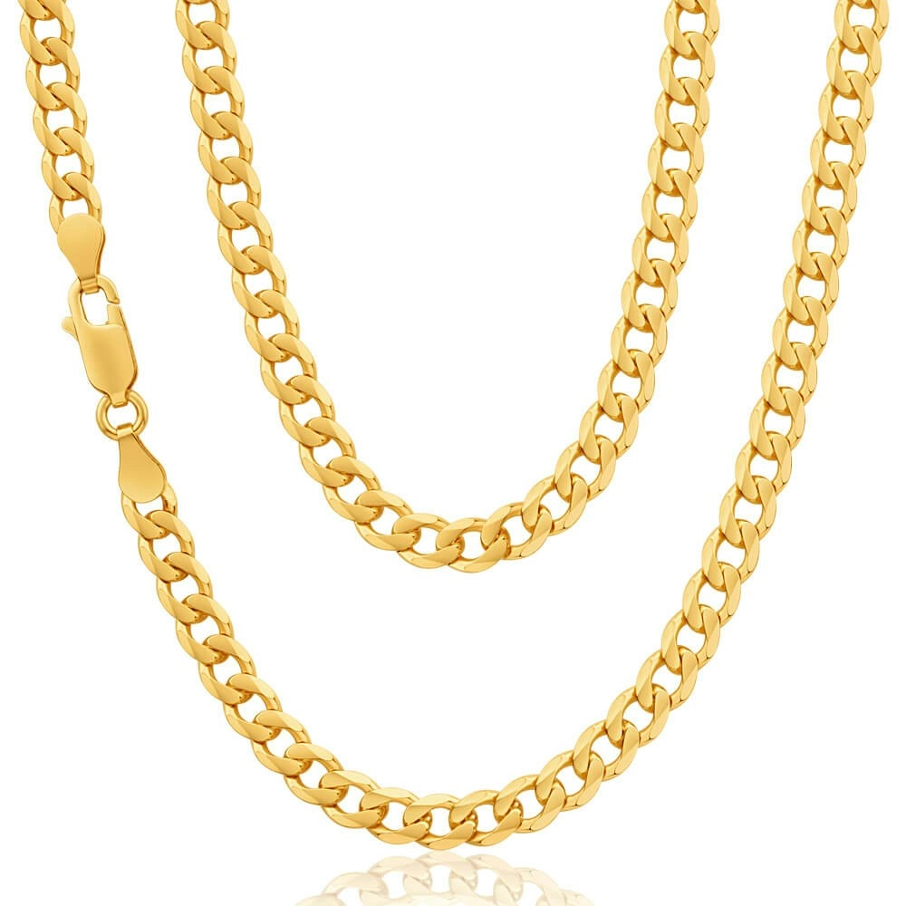 9ct Solid Yellow Gold 55cm 120 Gauge Curb Chain