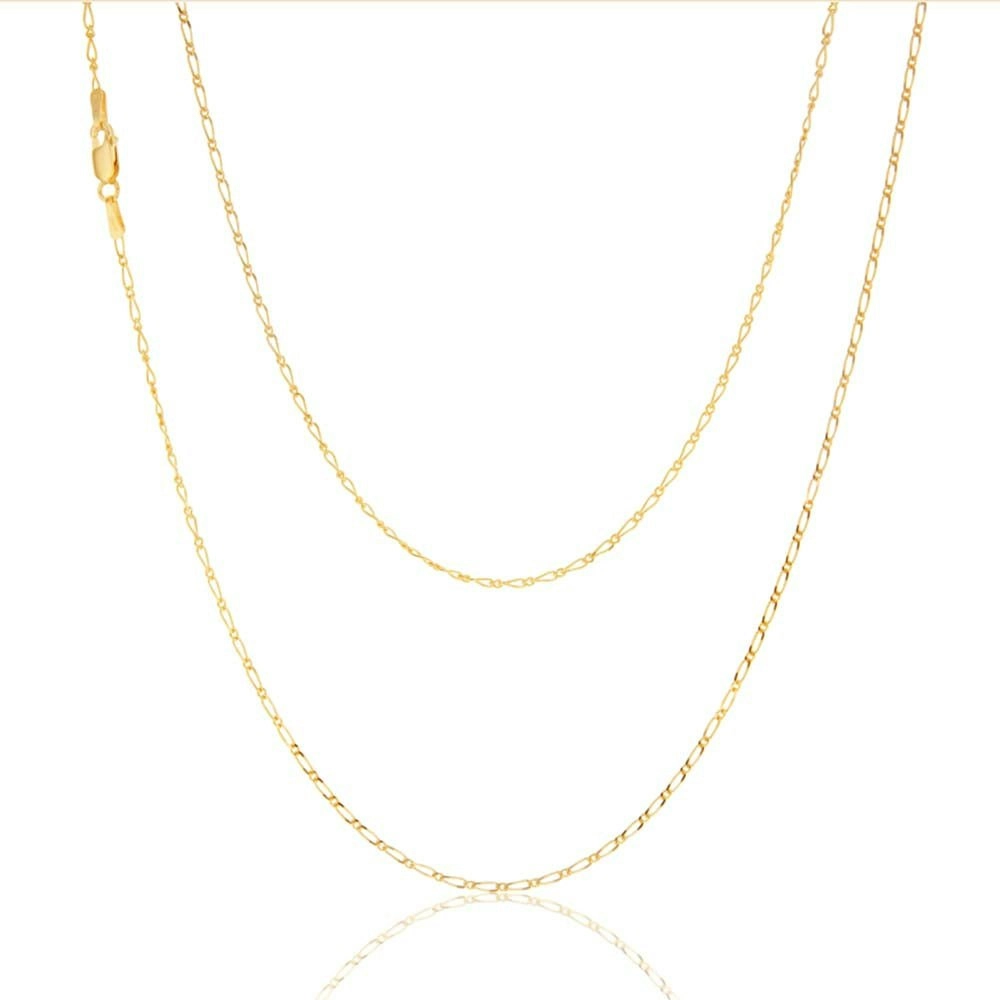 9ct Yellow Gold 40 Gauge 1:1 Figaro 51cm Chain