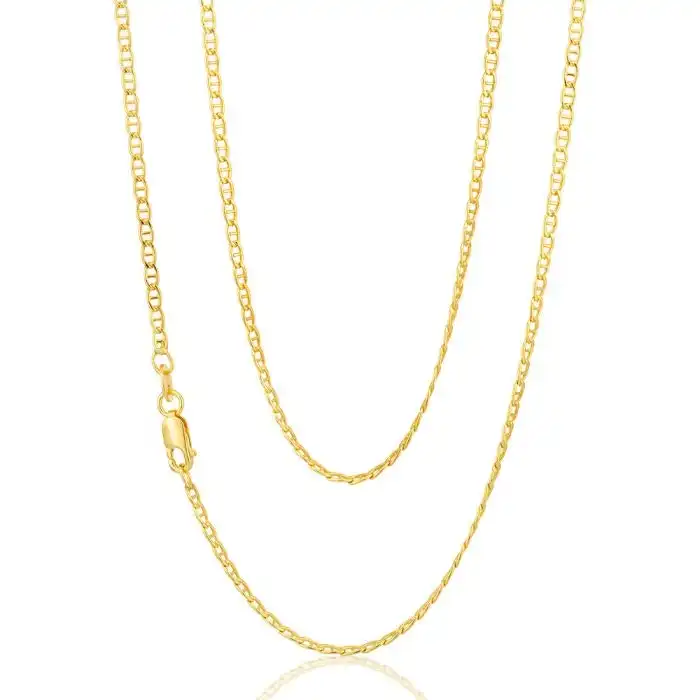 9ct Yellow Gold Silver Filled Anchor 50 Gauge Chain in 50cm