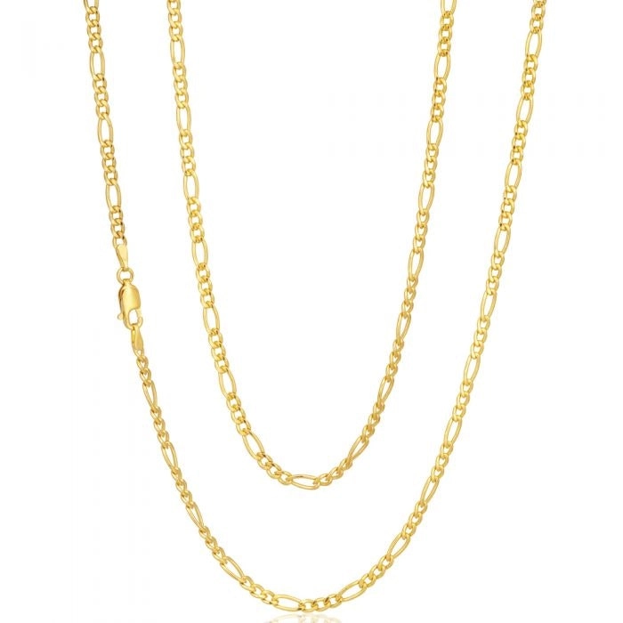 9ct Gold Filled Figaro 55cm Chain 80 Gauge