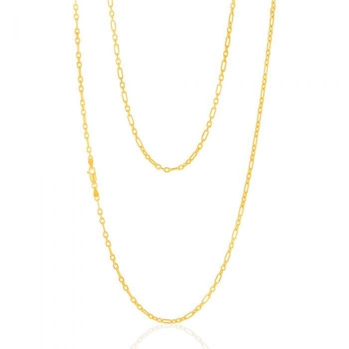 9ct Yellow Gold Silverfilled 80 Gauge Fancy 70cm Chain