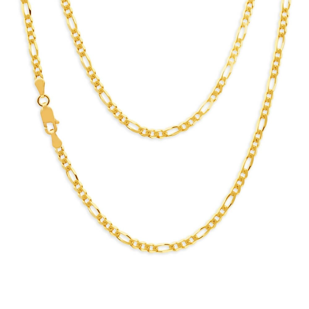 9ct Yellow Gold Figaro 1:3 45cm Chain 80 Gauge