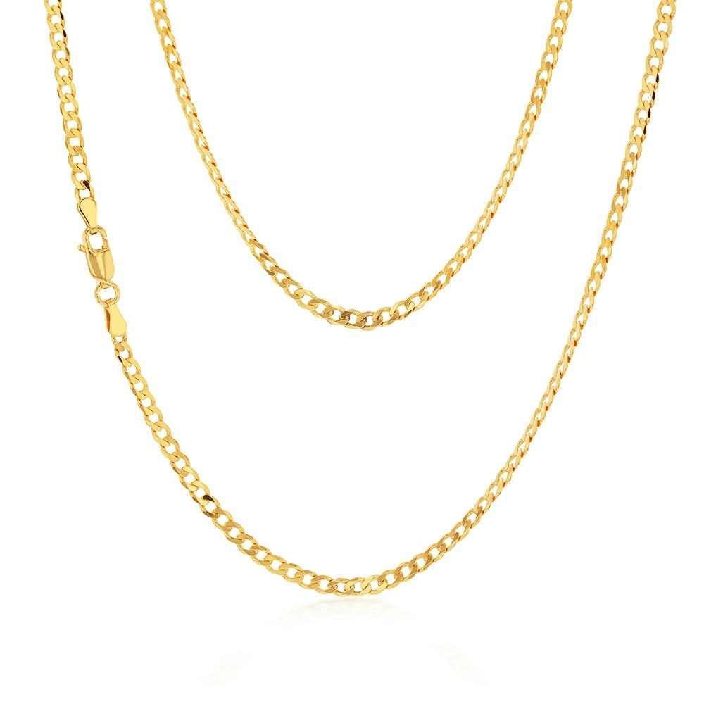 9ct Yellow SOLID Gold Curb Chain 80 gauge in 55cm