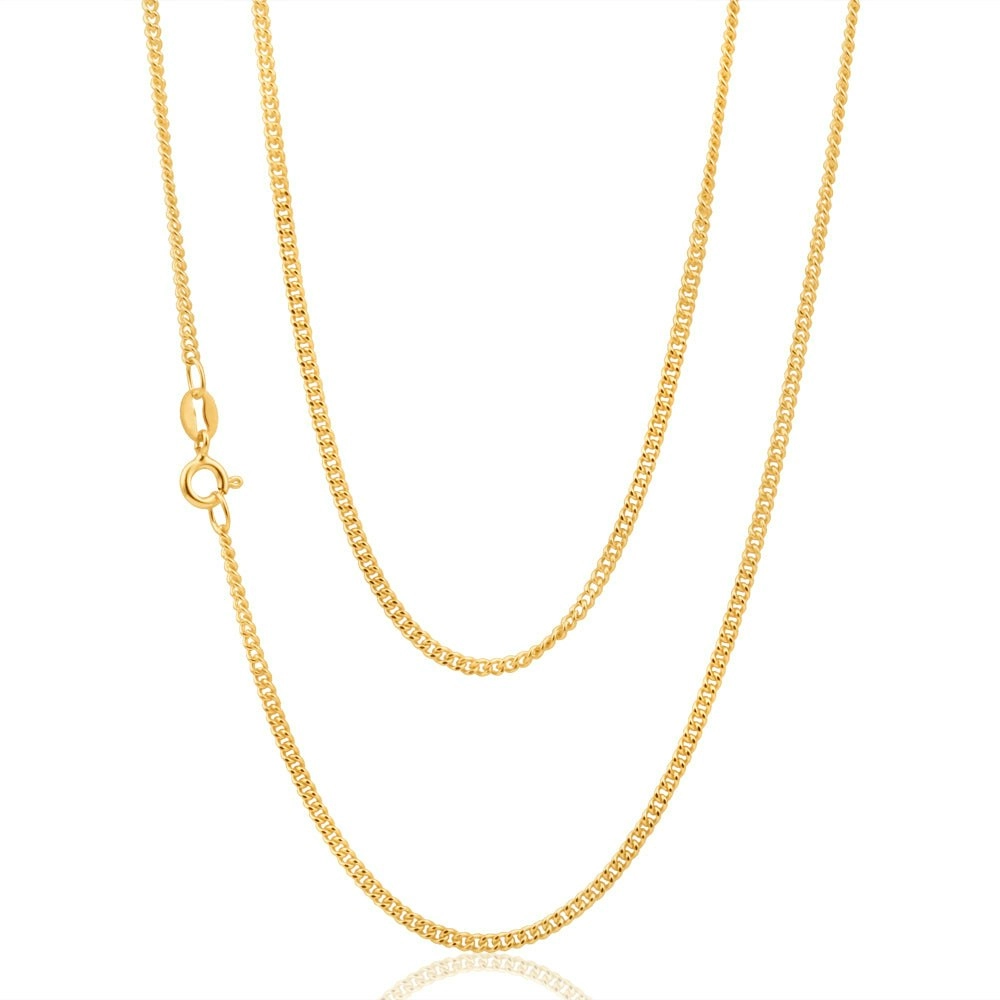 9ct Yellow Gold 60cm Curb Dicut Chain 50Gauge