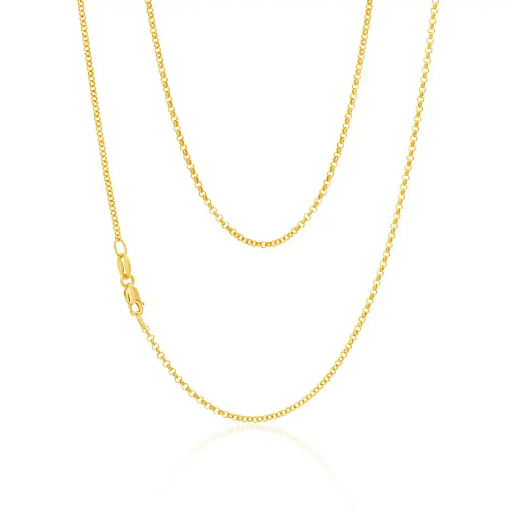 9ct Yellow Gold 1.6mm Belcher Chain 50cm