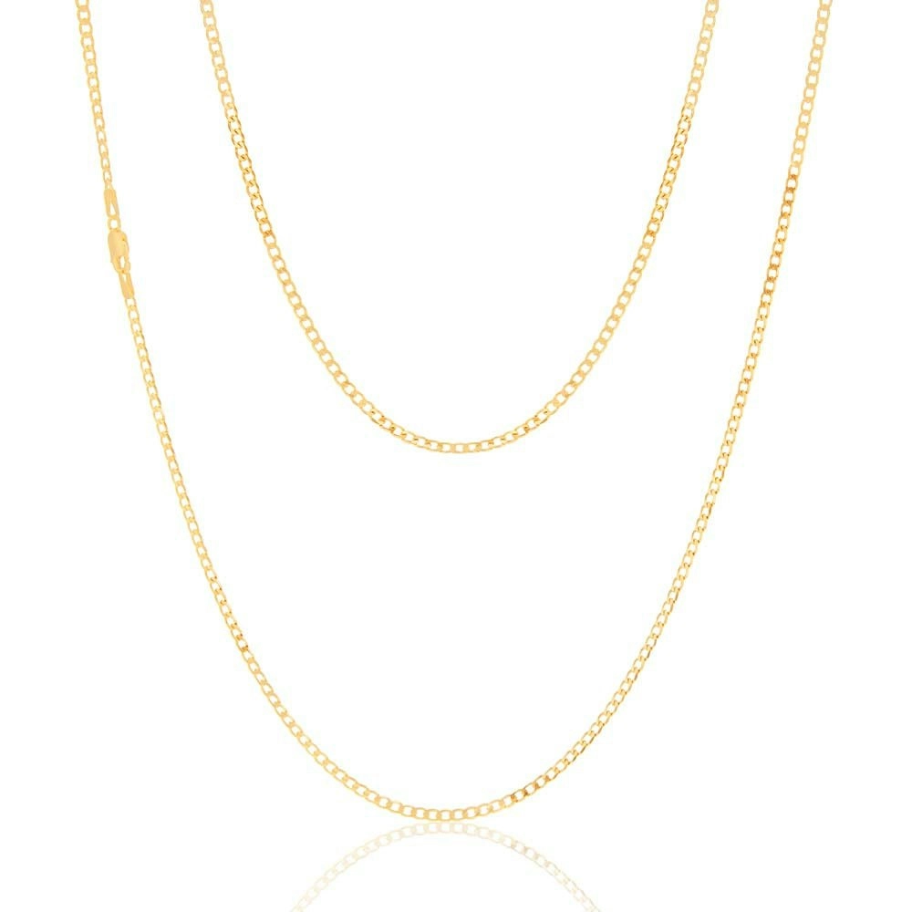 9ct Yellow Gold 60 Gauge Curb 60cm Chain