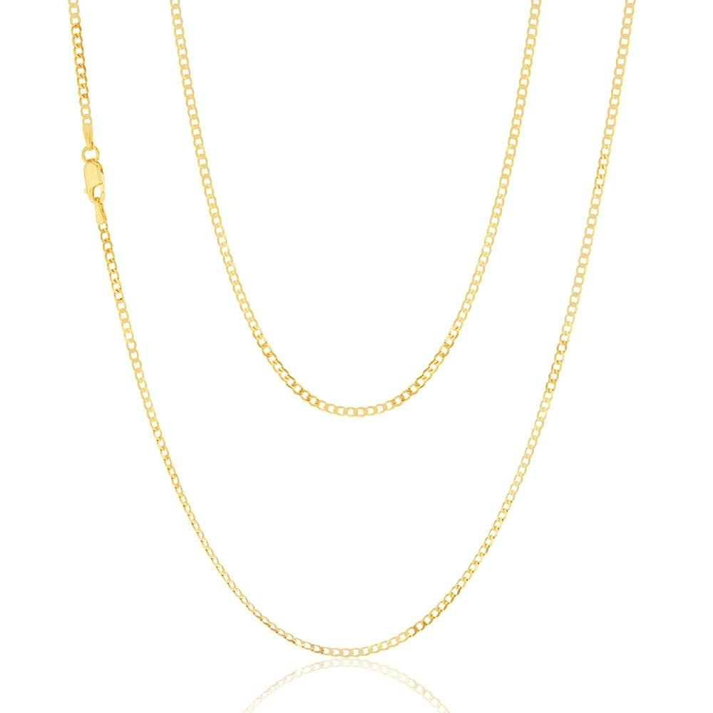 9ct Yellow Gold 50 Gauge Tight Curb 51cm Chain