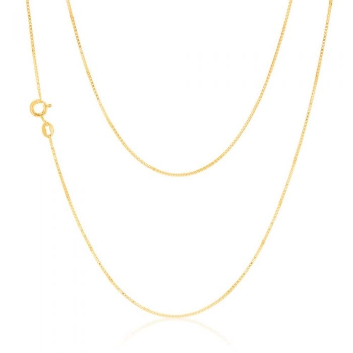 9ct Yellow Gold 15 Gauge Box 41cm Chain