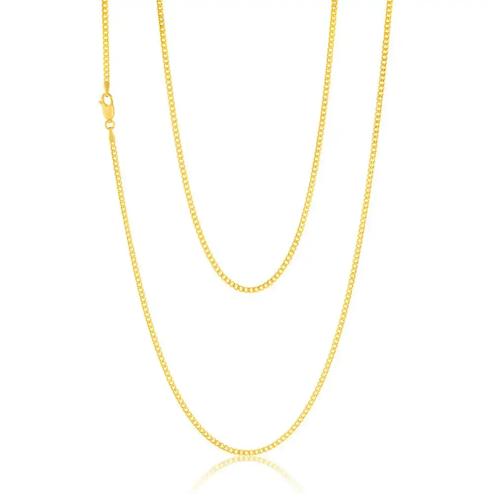 9ct Yellow Gold Silverfilled 60 Gauge Curb 70cm Chain