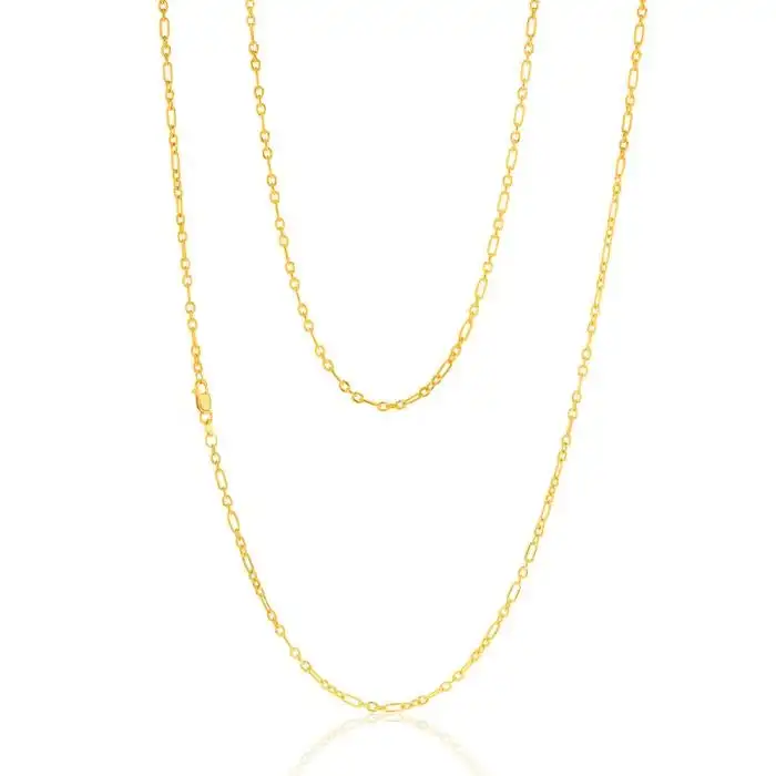 9ct Yellow Gold Silverfilled 65 Gauge Fancy 70cm Chain