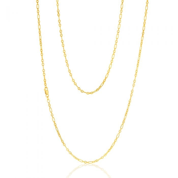 9ct Yellow Gold Silverfilled 65 Gauge Fancy 70cm Chain