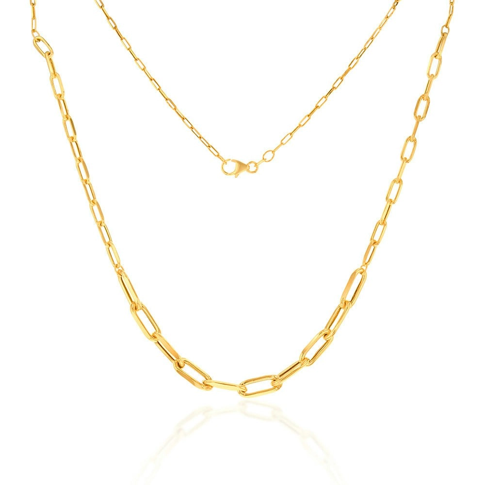 9ct Yellow Gold Silverfilled Paperclip Chain