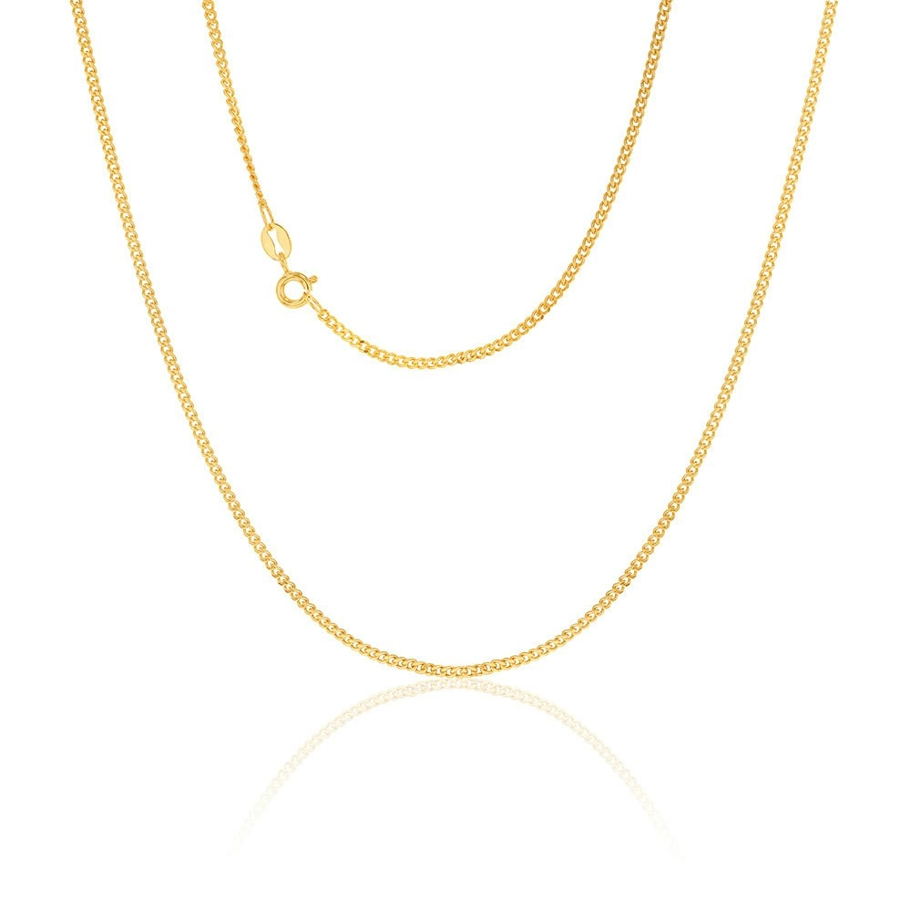 9ct Yellow Gold SOLID 50 Gauge Curb 55cm Chain