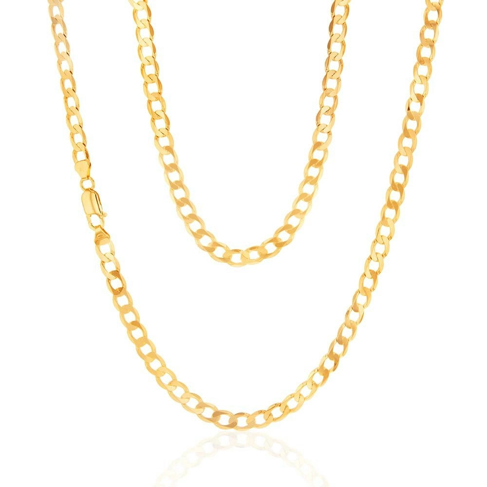 9ct Yellow Gold 150 Gauge Curb 55cm Chain