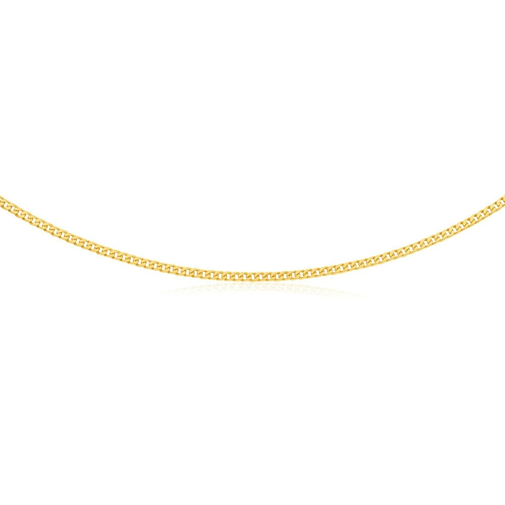 9ct Yellow Gold Flat Bevelled Curb 55cm Chain 120gauge