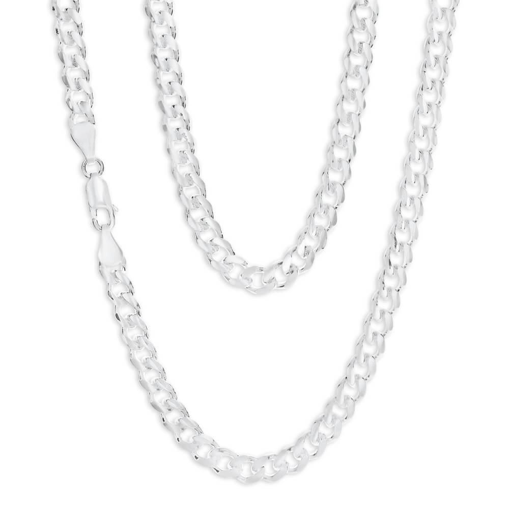 Sterling Silver Curb Dicut 170 Gauge 55cm Chain