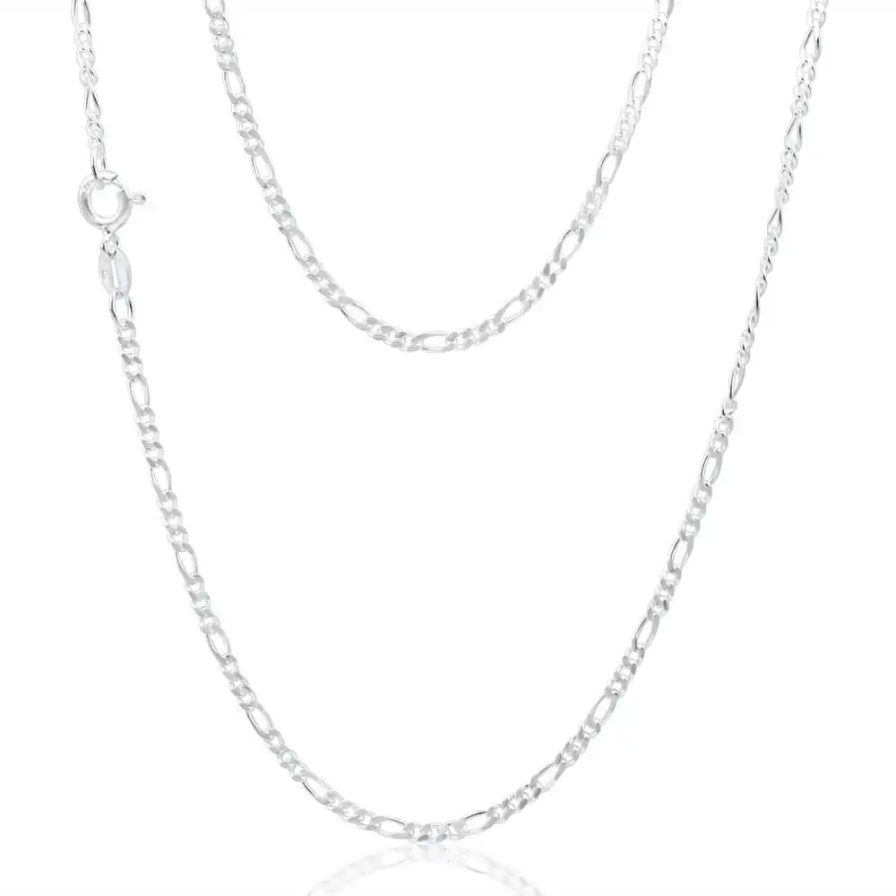 Sterling Silver Figaro 50cm Chain