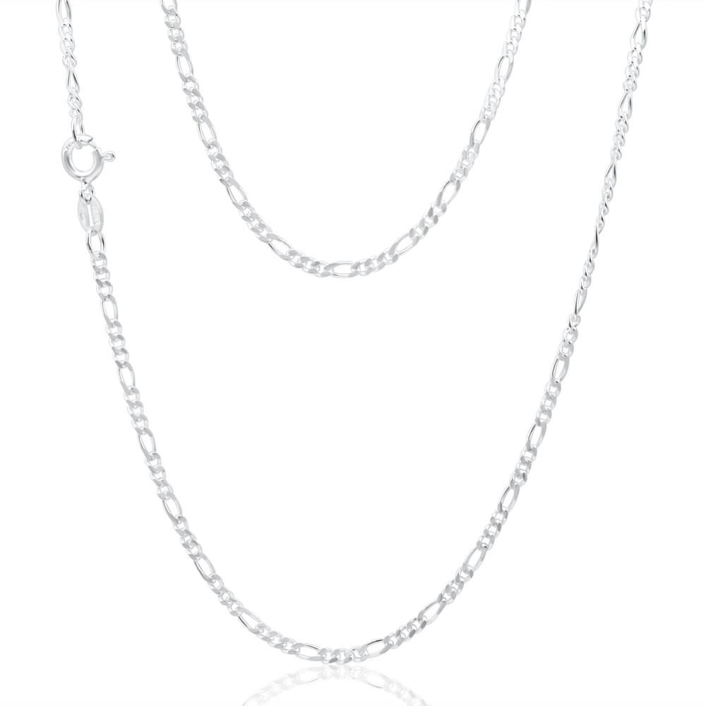 Sterling Silver Figaro 50cm Chain