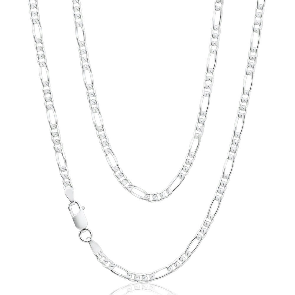 Sterling Silver 50cm Diamond Cut Figaro 1:3 Chain