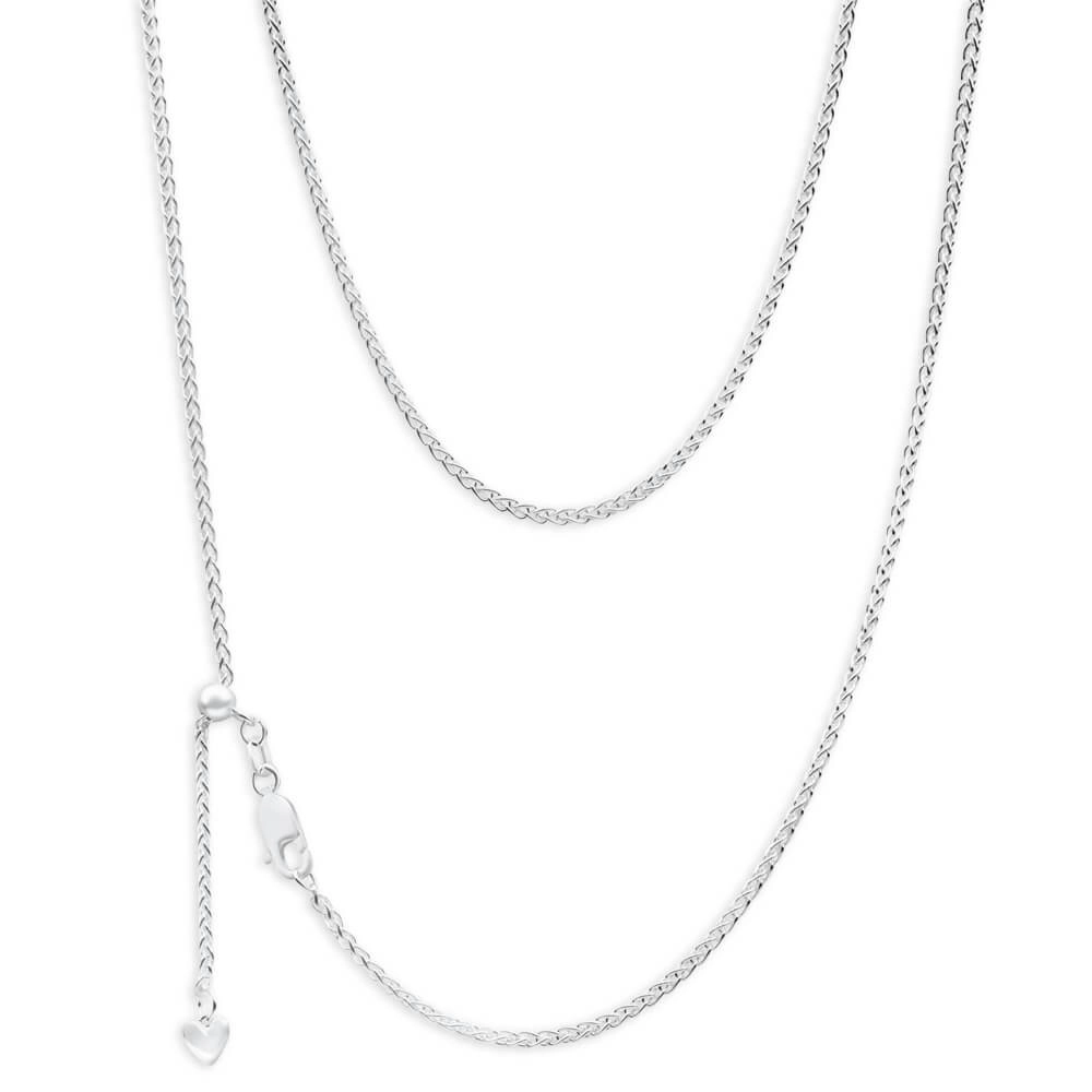 Sterling Silver Wheat Extender 55cm Anti Tarnish Chain