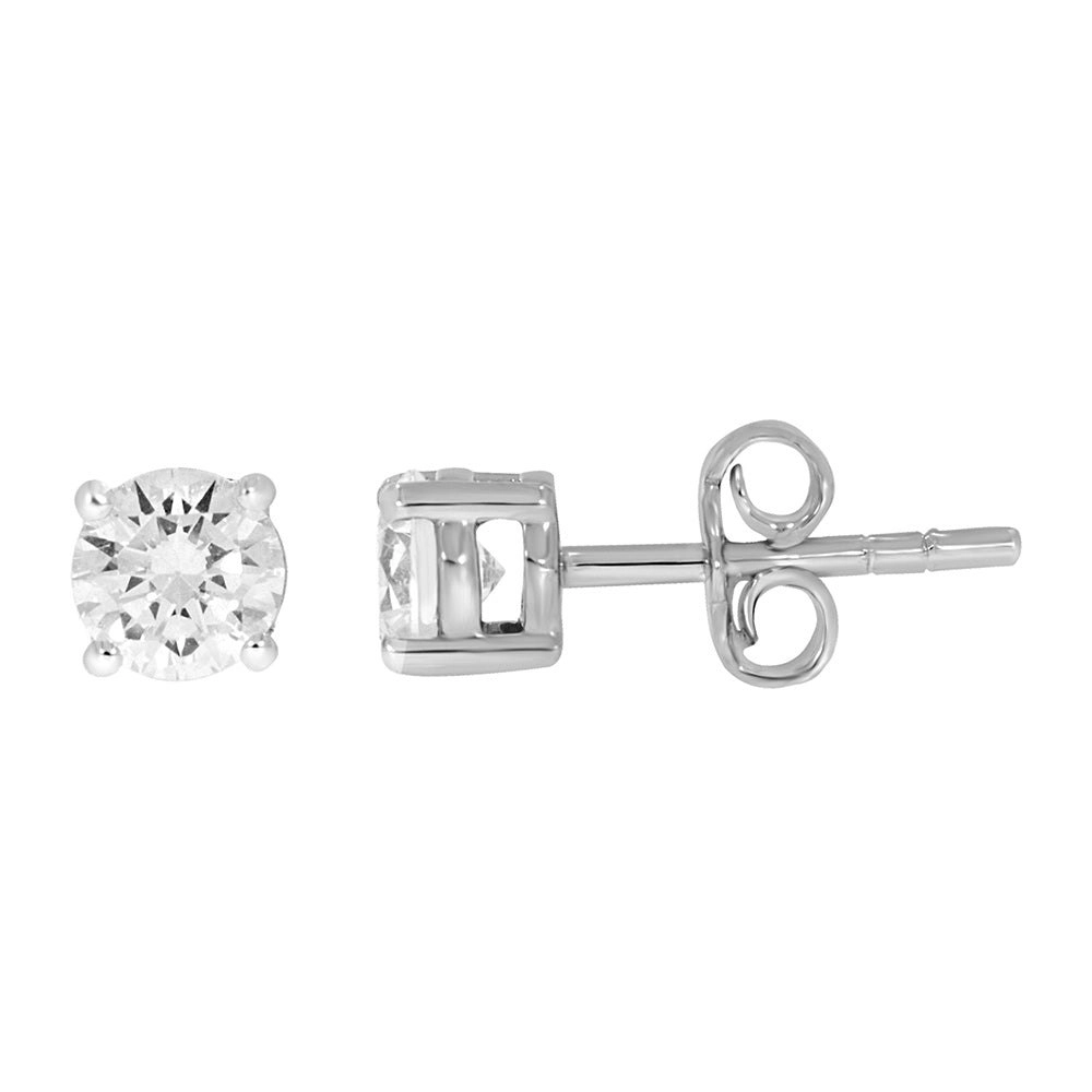 9ct White Gold  1.00 Carat Diamond Stud Earrings