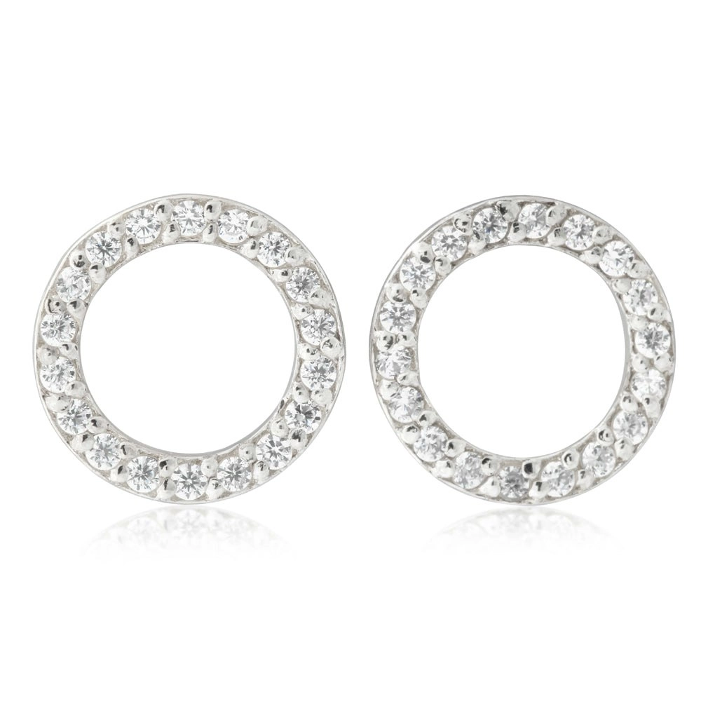 9ct Yellow Gold Zirconia Circle Studs