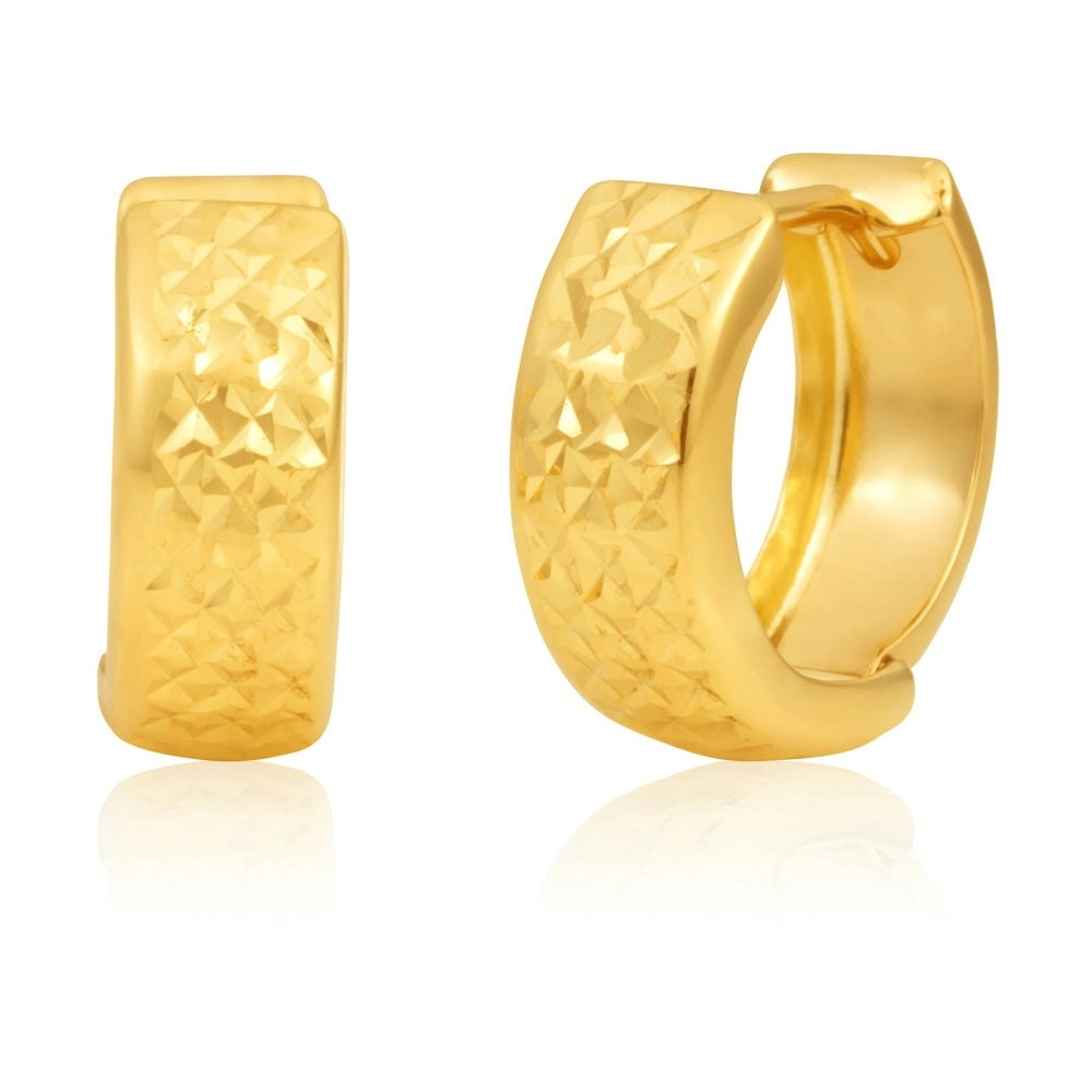 9ct Yellow Gold 10mm Huggie Earrings