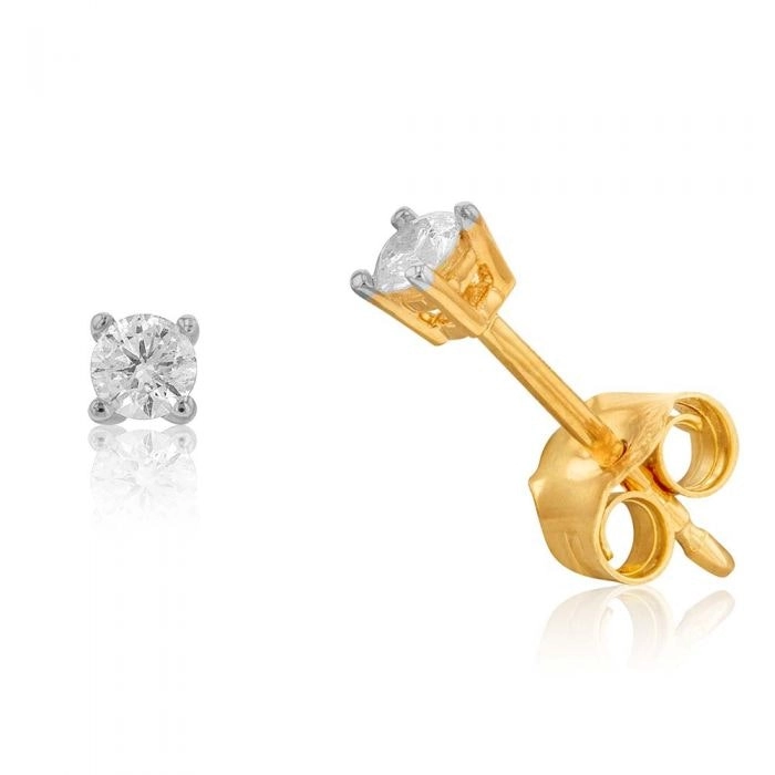 9ct Yellow Gold 1/6 Carat Diamond Stud